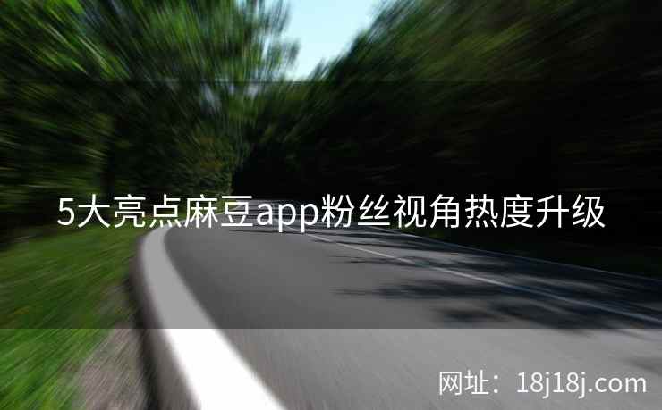 5大亮点麻豆app粉丝视角热度升级  第1张